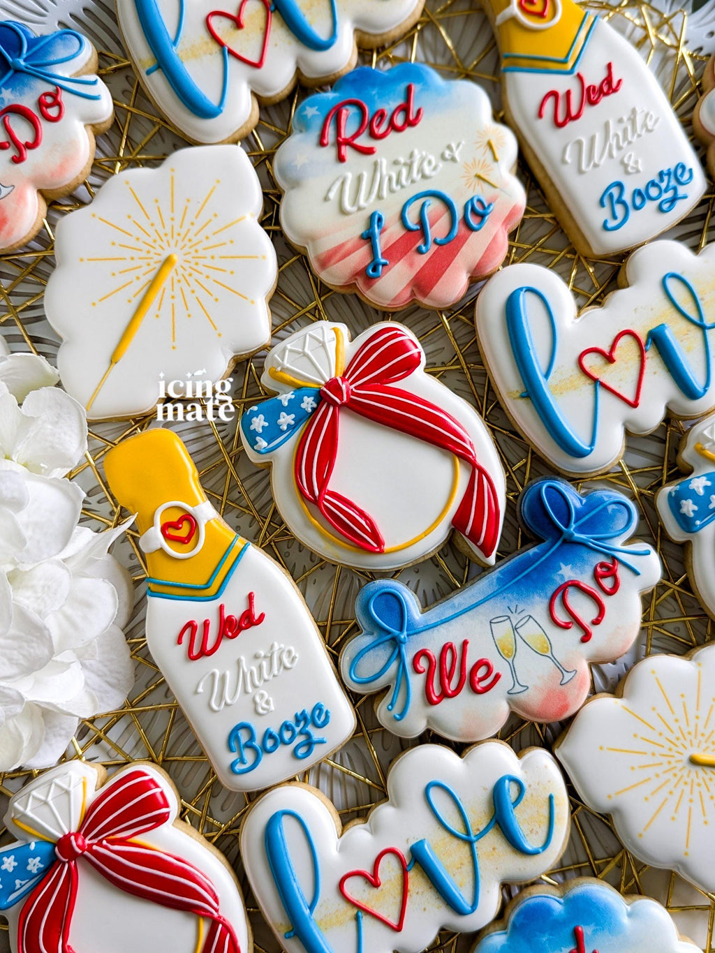Red White I Do- Wedding cookie cutters