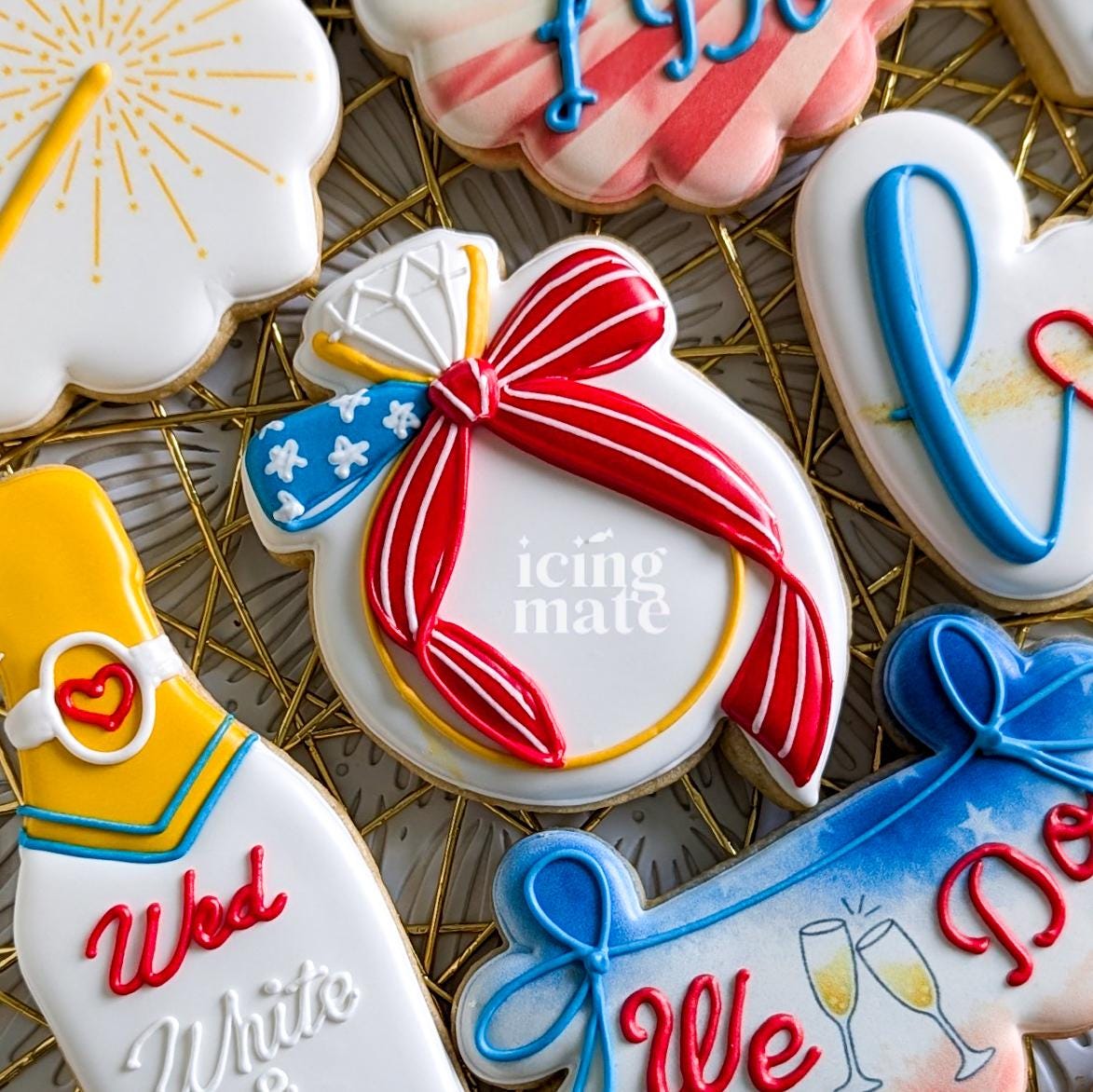 Red White I Do- Wedding cookie cutters